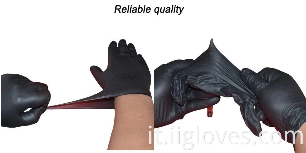 Box Sintetico Vendita di vendita Bulk Tattoo Powder Freeble Flexible Black Vinil Nitrile Blend Gloves Produttore